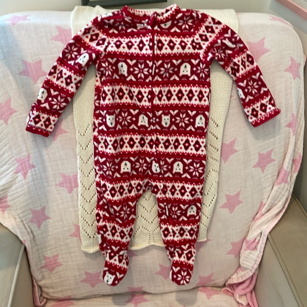 Fleece polar print footies